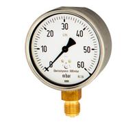 RIEGLER Riegler Manomètre à capsule, acier, G 1/4 radial bas, 0-60 mbar, Ø 63 Quantité:1