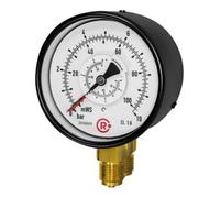 RIEGLER Riegler Manomètre de pression différentielle, 2x G 1/2 bas, parallèle, 0 - 1,0 bar, Ø 100, 1201-R Quantité:1