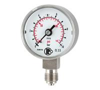 RIEGLER Riegler Manomètre standard, acier CrNi, G 1/4 bas, 0 - 1,6 bar, Ø 50 Quantité:1