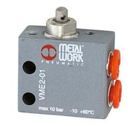 RIEGLER Riegler Mini-vanne 3/2 voies, mécanique, tige, NC, M5 latéral Quantité:1