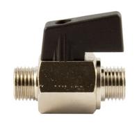 RIEGLER Riegler Mini-vanne à bille, surface lisse, MS nickelé, G 1/4 M, DN 8 Quantité:1