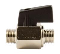 RIEGLER Riegler Mini-vanne à bille, surface lisse, MS nickelé, G 3/8 mâle, DN 8 Quantité:1