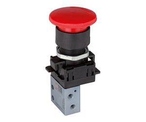 RIEGLER Riegler Minivanne 3/2, manuelle, bouton champignon, rappel d'urgence, NF, 4 mm latéral Quantité:1