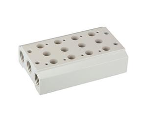 RIEGLER Riegler Placa de base multiple pour électrovannes 5/2-5/3, 3 pos., M5, G 1/8 Quantité:1