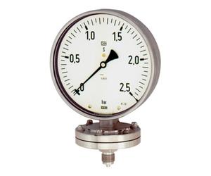 RIEGLER Riegler Plattenfedermano, chimie, G 1/2 radial bas, 0 - 6,0 bar, Ø 100 Quantité:1