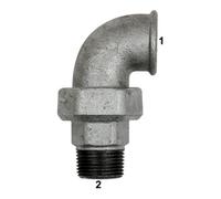 RIEGLER Riegler Raccord coudé 98 M/F, Rp 2, R 2, fonte malléable noire Quantité:1