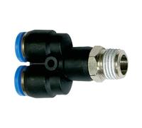 RIEGLER Riegler Raccord en Y à visser « Série Bleue », pivotant, R 1/4 ext., Ø 12 mm Quantité:1