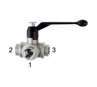 RIEGLER Riegler Robinet à tournant sphérique 3 voies, perçage en T, laiton nickelé, Rp 1, DN 25 Quantité:1