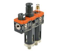 RIEGLER Riegler Robinet d'arrêt, régulateur filtrant et graisseur »SYNTESI«, BG1, G 3/8, 20µm, 0…2 bar, RA Quantité:1