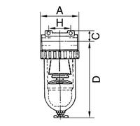 RIEGLER Riegler Spezialfilter »Standard«, avec récipient PC, 0,01 µm, BG 3, G 1/2 Quantité:1