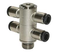 RIEGLER Riegler T-Distributeur multiple 4 voies »click-clock«, rotatif, G 1/4 à Ø 8mm Quantité:1