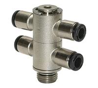 RIEGLER Riegler T-multiprises 4 voies »click-clock«, pivotant, G 1/4 a. Ø10mm Quantité:1