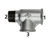 RIEGLER Riegler Té 134, FI/FI/M, Rp/Rp/R 1 1/4, fonte malléable noir galvanisé feu Quantité:1
