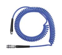 RIEGLER SP8600PUSSK Kit de raccord en acier avec tuyau spiralé en polyuréthane, 12 bar, tuyau 8 mm x 5 mm, longueur 6 m