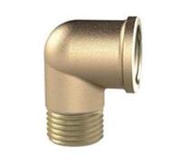 RIEGLER WST14MS90IA Raccord coudé en laiton brut 90° intérieur/extérieur, filetage G 1/4", pression de fonctionnement 16 bar