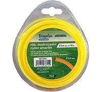 RIEGOLUX 107636 Fil de débroussailleuse en Nylon Rond Jaune 2,4 mm x 15 m