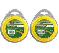 Riegolux 107636 Fil de débroussailleuse en Nylon Rond Jaune 2,4 mm x 15 m (Lot de 2)
