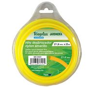 RIEGOLUX Fil de débroussailleuse en Nylon Rond, Jaune, 1,6 mm x 25 m, Fil débroussailleuse pour Disque débroussailleuse, Fil en Nylon pour débroussailleuse, Jardin et extérieur