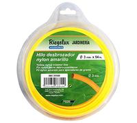 RIEGOLUX Fil de débroussailleuse en Nylon Rond, Jaune, 3 mm x 54 m, Fil débroussailleuse pour Disque débroussailleuse, Fil en Nylon pour débroussailleuse, Jardin et extérieur
