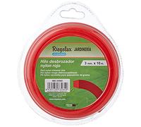RIEGOLUX 107644 Fil débroussailleuse en Nylon carré, Rouge, 3 mm x 10 m