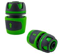 Riegopro Lot de 2 connecteurs rapides pour tuyau d'arrosage bi-composant antidérapant 15 mm Sans Aquastop