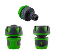 Riegopro Pack de connecteurs d'arrosage pour tuyau d'arrosage bi-composants antidérapants - Connecteur rapide + connecteur Aquastop anti-goutte + adaptateur de robinet (19 mm)