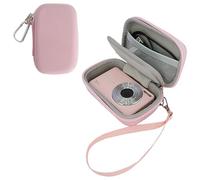 Rieibi Camkory Étui rigide pour appareil photo numérique KODAK PIXPRO FZ55/FZ45 16 MP avec dragonne et mousqueton pour accessoires de carte SD (rose)