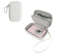 Rieibi Camkory Étui rigide pour appareil photo numérique KODAK PIXPRO FZ55/FZ45 16 MP avec dragonne et mousqueton pour accessoires de carte SD (blanc)