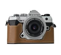 Rieibi Demi-étui de protection en cuir PU pour Olympus OM-5/Olympus OM-D E-M5 Mark III