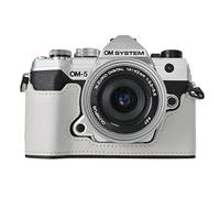 Rieibi Demi-étui en cuir PU pour appareil photo Olympus OM-5/Olympus OM-D E-M5 Mark III, étui de protection pour Olympus OM System OM-5/E-M5 Mark III