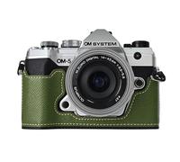 Rieibi Demi-étui en cuir PU pour appareil photo Olympus OM-5/Olympus OM-D E-M5 Mark III, étui de protection pour Olympus OM System OM-5/E-M5 Mark III