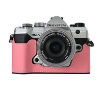 Rieibi Demi-étui en cuir PU pour appareil photo Olympus OM-5/Olympus OM-D E-M5 Mark III, étui de protection pour Olympus OM System OM-5/E-M5 Mark III