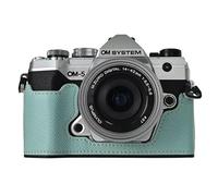 Rieibi Demi-étui en cuir PU pour appareil photo Olympus OM-5/Olympus OM-D E-M5 Mark III, étui de protection pour Olympus OM System OM-5/E-M5 Mark III