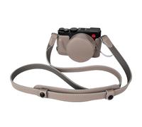 Rieibi Demi-étui fait main en cuir véritable pour Leica D-LUX8 avec bouchon d'objectif et bandoulière