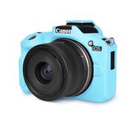 Rieibi Étui de Protection en Silicone Souple pour Canon EOS R50 - Housse Légère Vlogging Appareil Photo - Bleu Clair