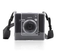 Rieibi Étui de protection transparent pour appareil photo instantané Fujifilm Instax Wide Evo - Housse de transport rigide avec bandoulière (appareil photo non inclus)
