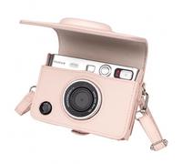 Rieibi Étui Fujifilm Mini Evo - Étui de Protection en Cuir PU Vintage pour Appareil Photo instantané Fuji Fujifilm Mini Evo - Étui Amovible avec bandoulière réglable, Rose