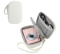 Rieibi Étui Numérique pour Appareil Photo, Compatible avec Camkory et Kodak PIXPRO FZ55/FZ45 16 MP Étui, Rigide avec Bracelet & Mousqueton, Blanc