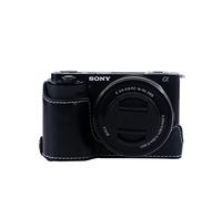 Rieibi Étui ZVE10 - Demi-étui en cuir PU de qualité pour appareil photo numérique sans miroir Sony ZV-E10 - Étui de protection pour Sony ZVE10, Noir , Trousse de beauté