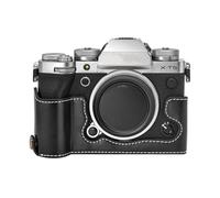 Rieibi Fuji XT5 Case - Demi-étui en cuir PU de qualité pour appareil photo numérique X-T5 - Housse de protection pour Fuji XT5 X-T5 - Noir