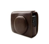 Rieibi G7X II G7X III Étui - Étui vintage en cuir pour appareil photo reflex numérique Canon PowerShot G7 X Mark II/G7 X Mark III - Étui de protection avec sangle, café, Trousse de beauté