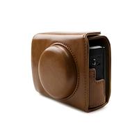 Rieibi G7X II G7X III Étui - Étui vintage en cuir pour appareil photo reflex numérique Canon PowerShot G7 X Mark II/G7 X Mark III - Étui de protection avec sangle, marron, Trousse de beauté
