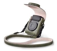 Rieibi Housse à Appareil Photo Compatible avec Sony ZV1F/ZV1/Ricoh GR IIIx/Ricoh GR IV III II/Fujifilm X-Half/X-HF1/Panasonic LX9 LX10 LX15/Canon G7X III/G7X II/SX740 HS - avec Strap - Vert