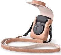 Rieibi Housse à Appareil Photo Compatible avec Sony ZV1F/ZV1/Ricoh GR IIIx/Ricoh GR IV III II/Fujifilm X-Half/X-HF1/Panasonic LX9 LX10 LX15/Canon G7X III/G7X II/SX740 HS - avec Strap - Rose