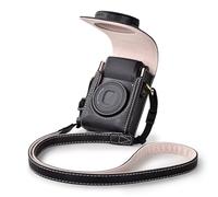 Rieibi Housse à Appareil Photo Compatible avec Sony ZV1F/ZV1/Ricoh GR IIIx/Ricoh GR IV III II/Fujifilm X-Half/X-HF1/Panasonic LX9 LX10 LX15/Canon G7X III/G7X II/SX740 HS - avec Strap - Noire