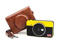 Rieibi Kodak Mini Shot 2 Retro étui, Housse de Protection en Cuir PU pour Ancienne Version Kodak C210R Mini Shot 2 Retro 2-en-1 Appareil Photo/Imprimante Instantanée Portable avec Bandoulière