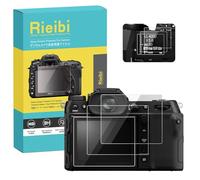 Rieibi Lot de 3 films protecteurs d'écran pour appareil photo Fujifilm GFX100S II/GFX100/GFX100S/GFX50S II, écran LCD en verre + film supérieur en PET 0,25 mm ultra transparent 9H anti-rayure