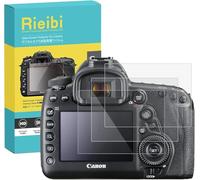 Rieibi Lot de 3 films protecteurs d'écran pour appareil photo numérique Canon EOS 5D Mark IV 0,33 mm Dureté 9H Film en verre trempé pour Canon EOS MK IV Mark 4 5D4 avec protection d'écran supérieure