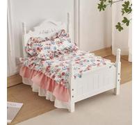 RIEJIN Lit américain en Bois pour Animaux de Compagnie, lit pour Chiots/Chats avec Matelas élégant, apaise et améliore Le Sommeil, Disponible en 3 Couleurs(Color:White 6,Size:Large)