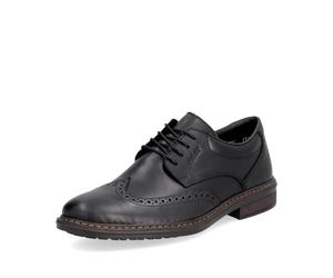 Rieker 17620 Chaussures brogues en cuir avec motif en cuir perforé, Noir , 42 EU